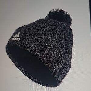 Adidas Mens Recon 3 Ballie Charcoal Black Pom-Pom Beanie